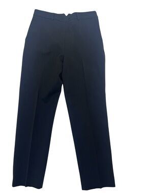 The Fold London Black Trousers Wool Blend Career Dress Pants Straight Leg 8